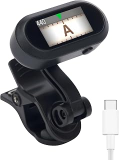 Sondery Rechargeable Clip On Tuner TFT for Guitar Ukulele Violin Banjo | Easy to Read,Extremely Fast and Accurate Tuning,Headstock Chromatic Tuner Pitch 410-460Hz,Perfect for Any Lighting
