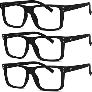 Eyekepper 3-pack Oversized Reading Glasses Square Large Frame Readers for Men and Women - Black +2.50