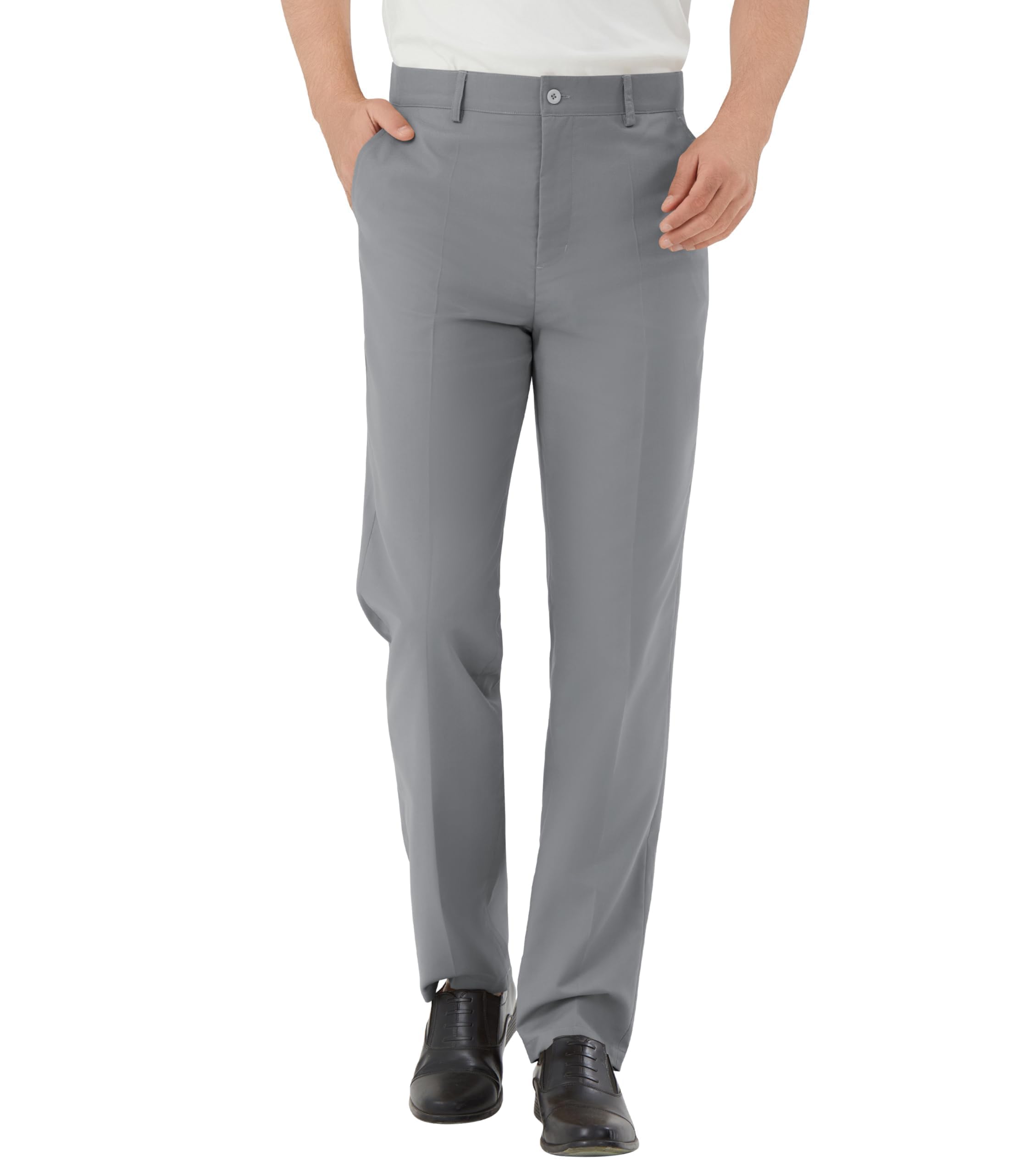 Mens Tall Classic Fit Flex Flat Front Dress Pants for Business & Office