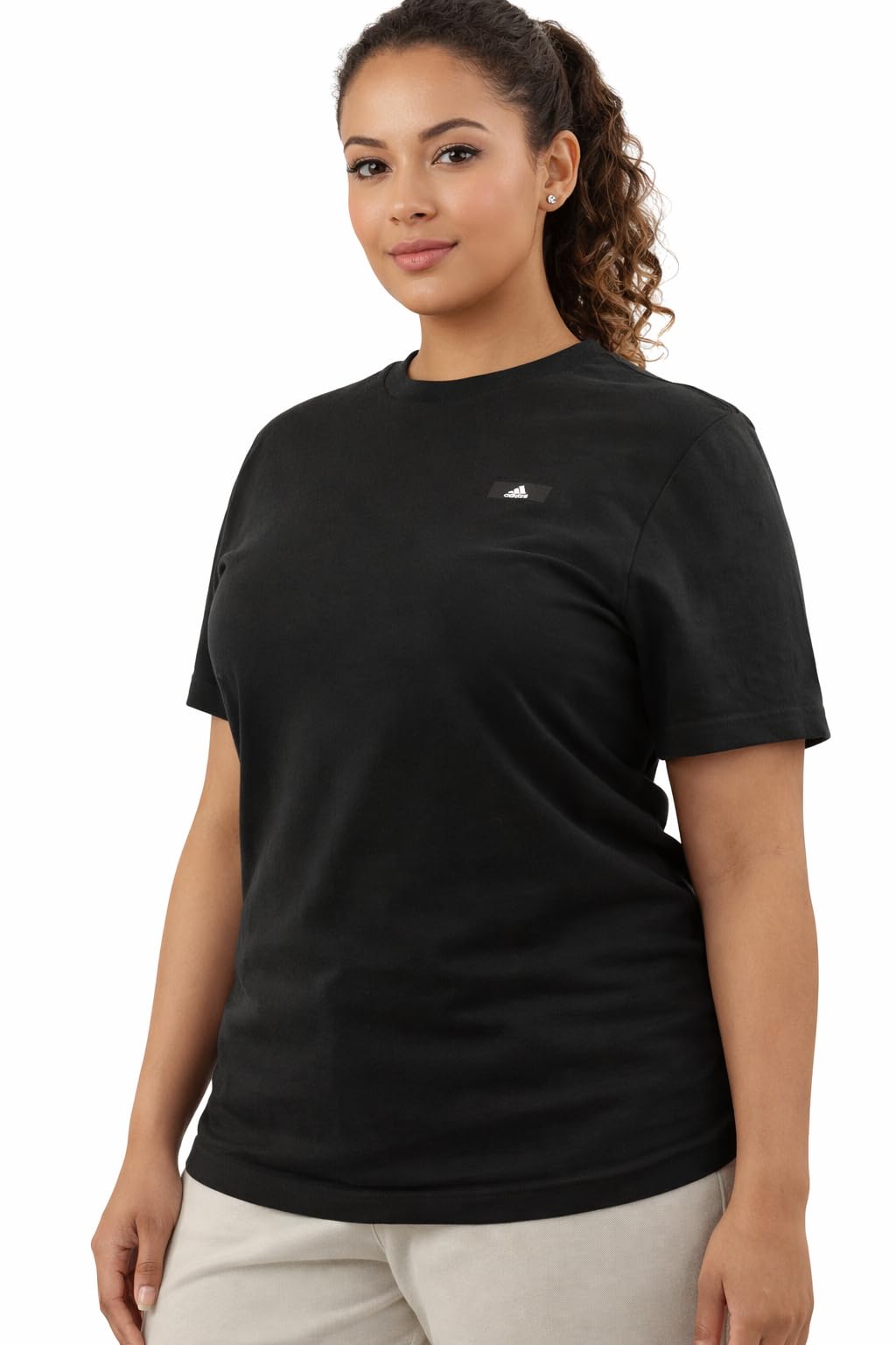 adidas Women's Label Short Sleeve T-Shirt, Black, Large