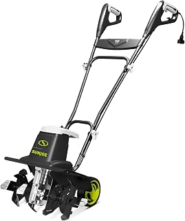 Sun Joe Corded Electric Garden Tiller & Cultivator with Steel Tines, TJ603E | 16 In, 12-Amp Motor - Heavy-Duty Tilling Machine and Power Tools for Lawn, Yard, and Gardening Care