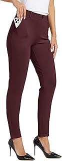 Willit Women's Yoga Dress Pants Skinny Work Slacks Leggings Slim Fit Stretch Office Casual Pants Pockets 27"/28"/29"/30"