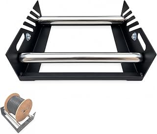 WHLZYEVA Cable Reel Roller Stand, Heavy Duty Wire Reel Dispenser | Dual roller reel stand fits 5.5"-21" cable drums and reels up to 15.3" wide for smooth wire dispensing.