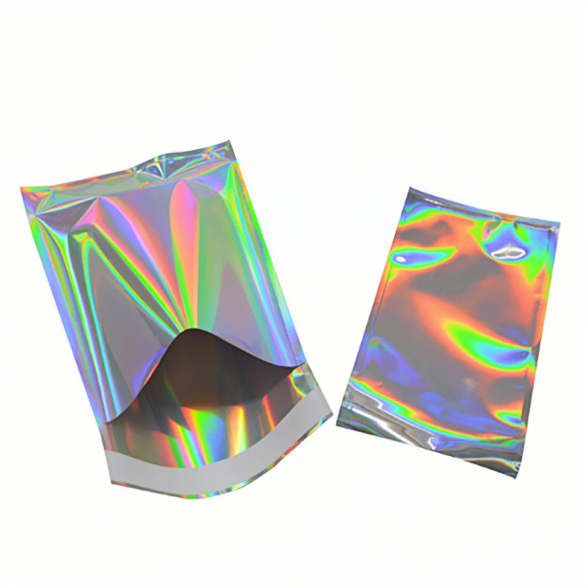 PABCK 100 Pack Holographic Metallic Mailers Self Seal 2.95x3.94+1.18 inch | Smal