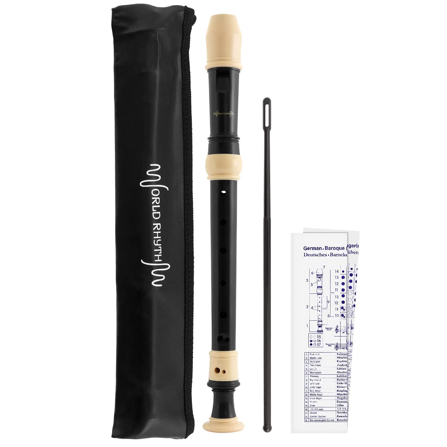 WR-805 Descant School Recorder | Includes Bag, Cleaning Rod and Fingering Chart 