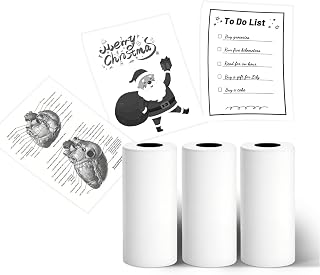 NADAIIN 3 Rolls White Mini Thermal Printer Sticker Paper | Mini Pocket Printer Sticker Paper, 57x25mm