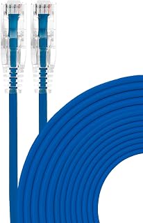 Shizukawill LAN Cable, Connector Cat6A, 10Gdps, High-Speed, Category 6A, Ethernet, Internet Cable, Blue, 65.6 ft (20 m), 1-Piece