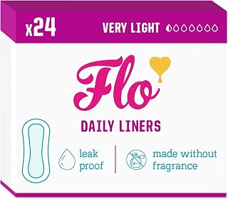 Flo - Daily Liners (24 Pack), Very Light Flow, Made with Organic Bamboo | Wrapped, Ultra-Thin, Natural, Absorbent, Soft & Breathable Panty Liners for Women, Fragrance Free, Vegan & Cruelty Free