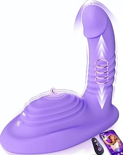 Riding Grinding Thrusting Dildo Rose Sex Toy for Women Couples Vibrator | Thrusting & Vibrating Dildos Rose Adult Toy, Hands-Free Remote & App Control, Soft Touch, IPX7 Waterproof Sex Chair