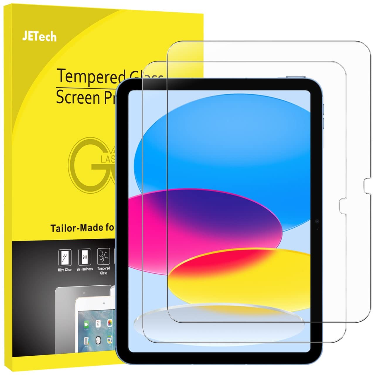 JETech Screen Protector for iPad (A16) 11th/10th Gen, 2-Pack | For 2025/2022 Mod