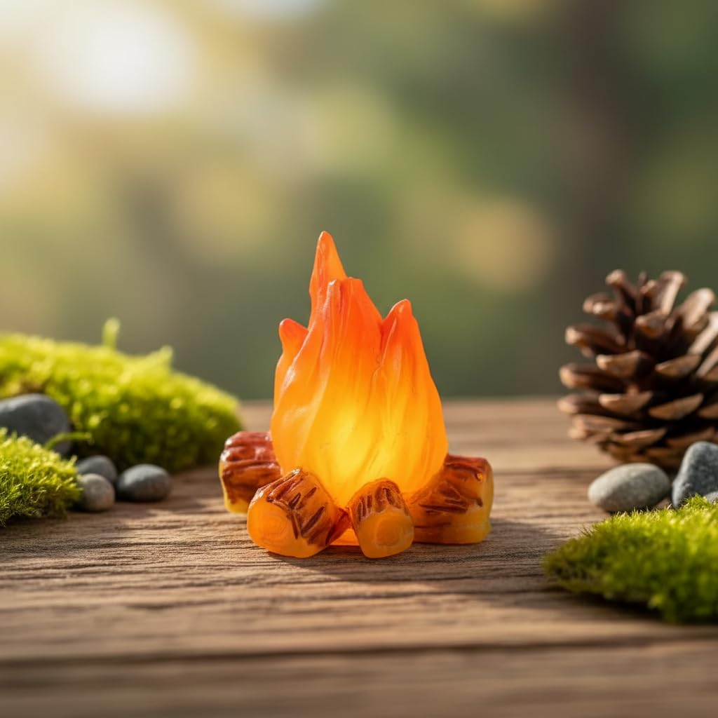 6Pcs Miniature Resin Campfire Models, Halloween Decor, Micro Landscapes, Creativ