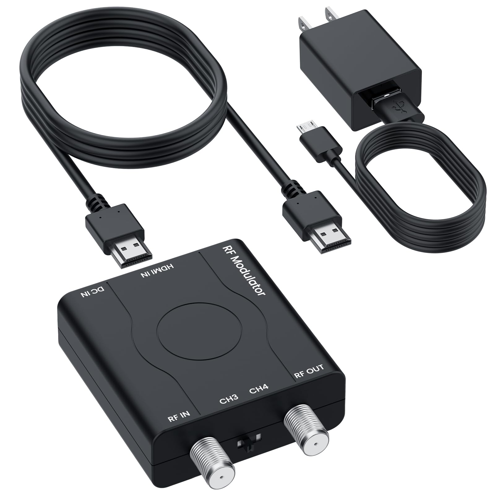 upxuntek HDMI to RF Modulator Coaxial Adapter with 4ft HDMI Cable & Power Adapte