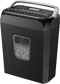 Bonsaii 6-Sheet Cross Cut Paper Shredder for Home, 3.4 Gal Bin | P-4 Security Level, Shreds Credit Cards, Staples & Paper Clips, with Portable Handle, Small Shredder for Home Office，C237-B