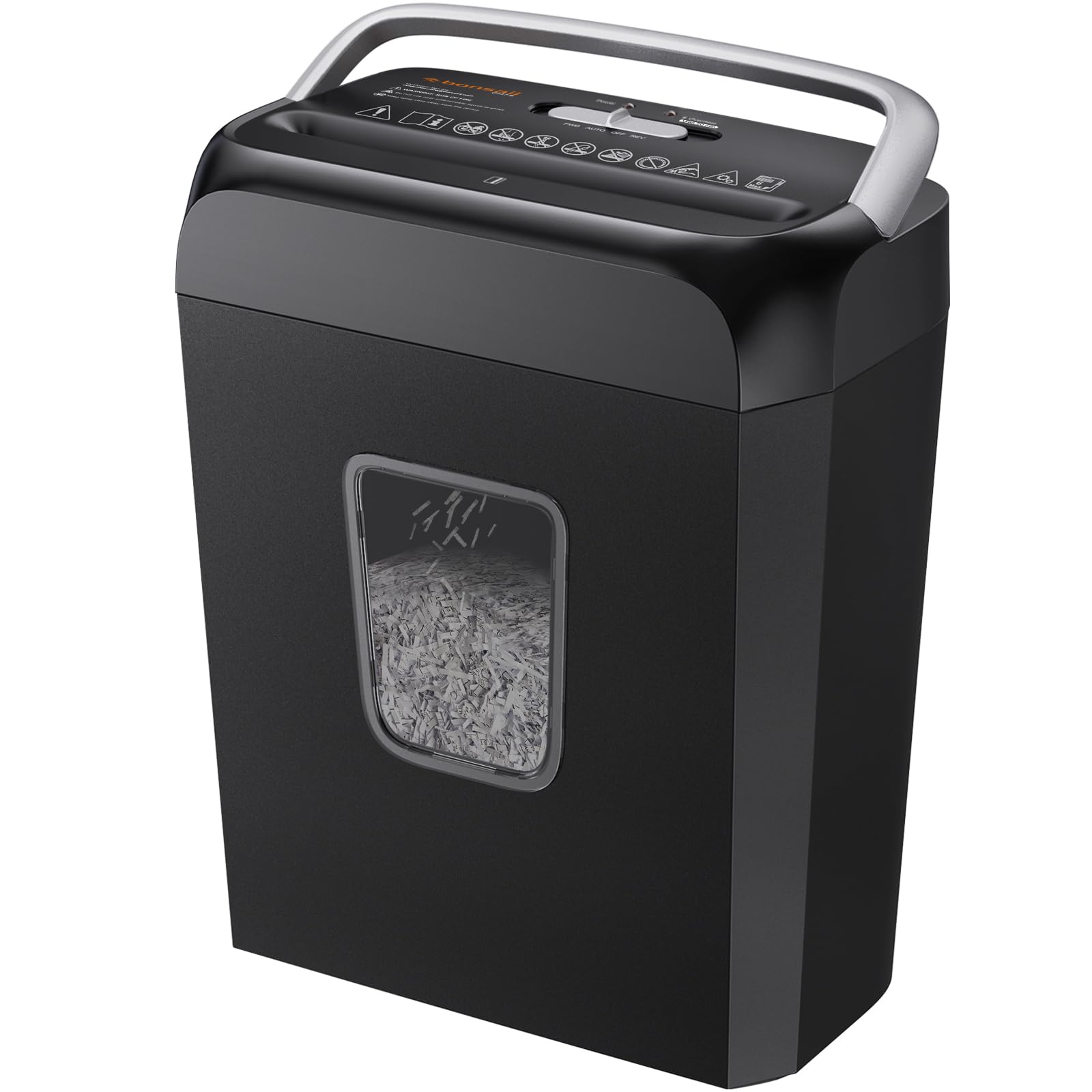 Bonsaii 6-Sheet Cross Cut Paper Shredder for Home, 3.4 Gal Bin | P-4 Security Le