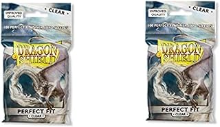 2 Packs Dragon Shield Inner Sleeve Clear Standard Size 100 ct Card Sleeves Individual Pack