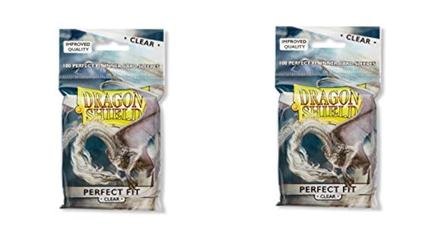 2 Packs Dragon Shield Inner Sleeve Clear Standard Size 100 ct Card Sleeves Indiv