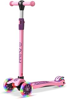 3-Wheel Kids Scooter - Lean-to-Steer Technology, Adjustable Height Handlebar, Wide Deck, Scooter for Boys & Girls Ages 3+, Child Safety Approved, Support Riders Up to 165 lbs