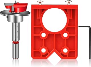Hakkin Hinge Jig 35mm Door Hinge Jig Drill Guide Concealed Hinge Jig | with Forstner Bit Sets Positioner for Cabinet Hinge Wood Furniture Door Hinge Installation