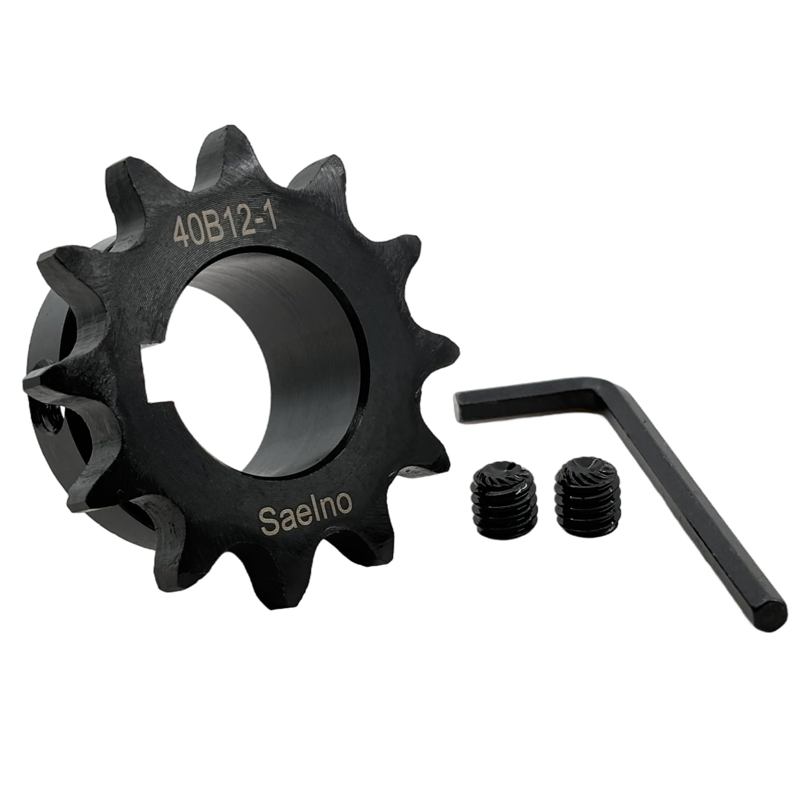 Saelno #40 Roller Chain Sprocket Type B 1 inch Bore 12 Tooth, Hardened Antirust 