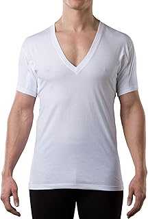 THOMPSON TEE The Men's Sweatproof Undershirt - Cotton Deep V Neck - Original Fit - with Sweat Pads