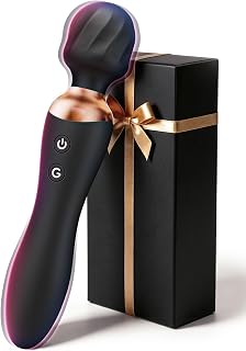 MOOLIGIRL Vibrator Wand Dual-Ended, Sex Toys for Women, 24 Vibration Patterns, Powerful Quiet Motor Dildo, Adult Toys, Waterproof IPX6 for Solo & Couple, Clitoral Nipple Novelties Black