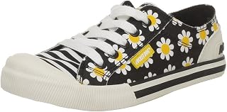 Rocket Dog Women's Jazzin Lace-Up,Black Daisy Field,6.5 M US