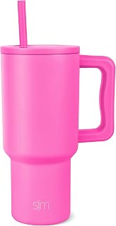 Simple Modern 30 oz Trek Tumbler with Handle and Straw | Insulated Stainless Steel Water Bottle Iced Coffee Cup Travel Mug | Gifts for Women | Trek Collection | 890ml | Raspberry Vibes