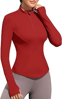 JoyGirl Running Jackets for Women Zip Up Athletic Yoga Gym Sports Shirt Long Sleeve Crop Top with Thumb Holes