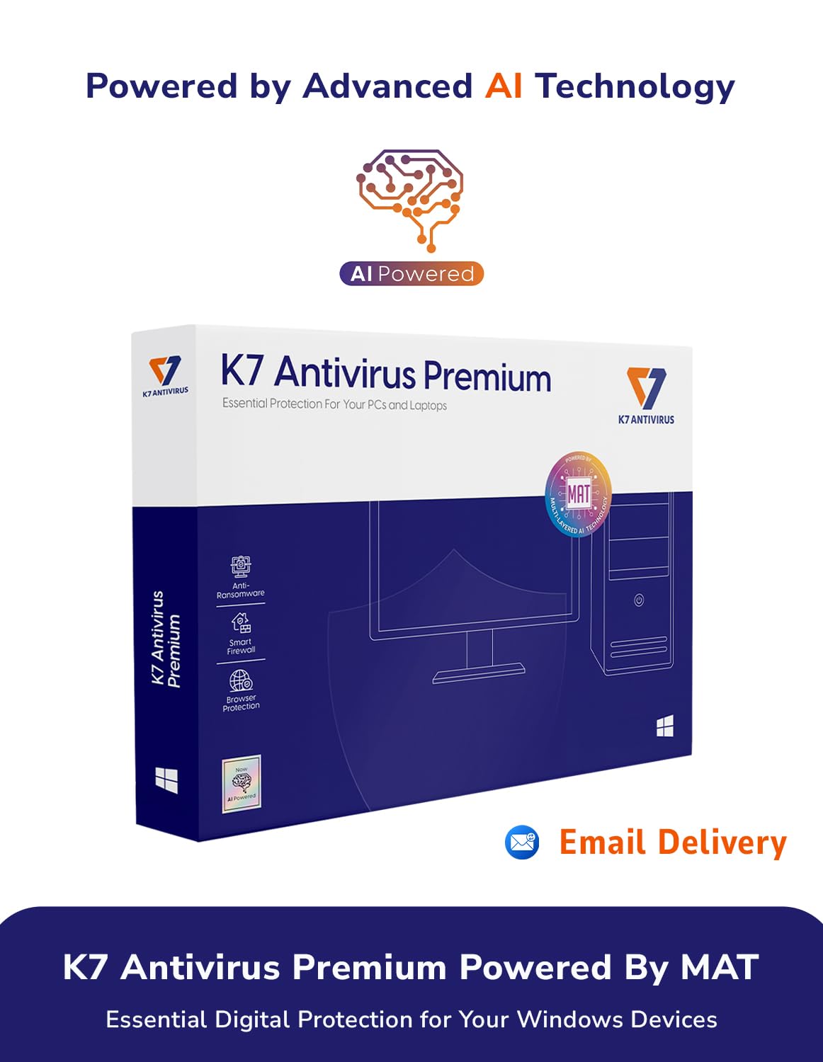 K7 Antivirus Premium Antivirus Software 2026 for laptop/pc|1 User,1 Year| Antivi
