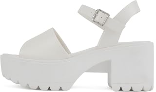 Soda "Stacie" ~ Women's Open Toe Pulley Sole Mid Heel Adjustable Ankle Strap Sandals