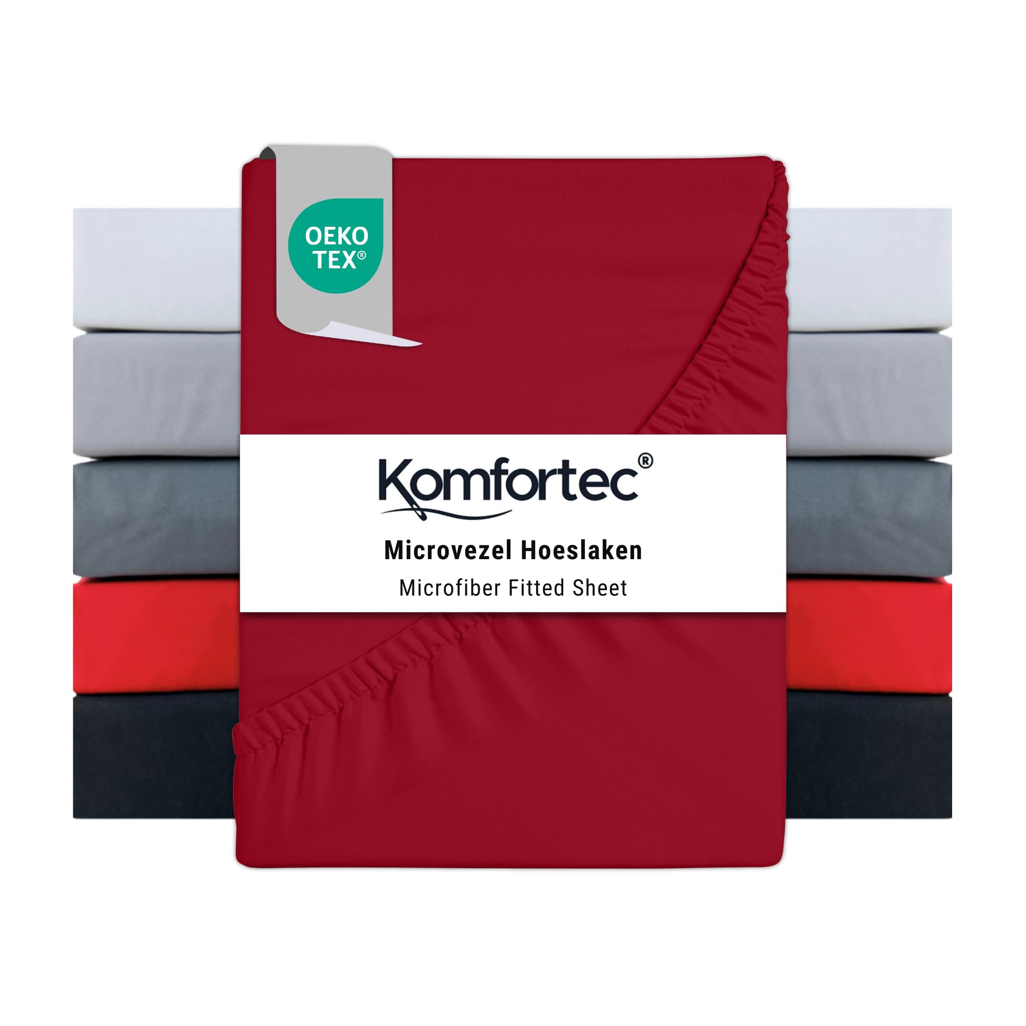 Komfortec Microfibre Fitted Sheet 160 x 200 cm Soft Fitted Sheet with Elasticate