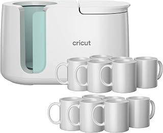 Cricut Mug Press + 12 Blank Mugs (12oz Each)