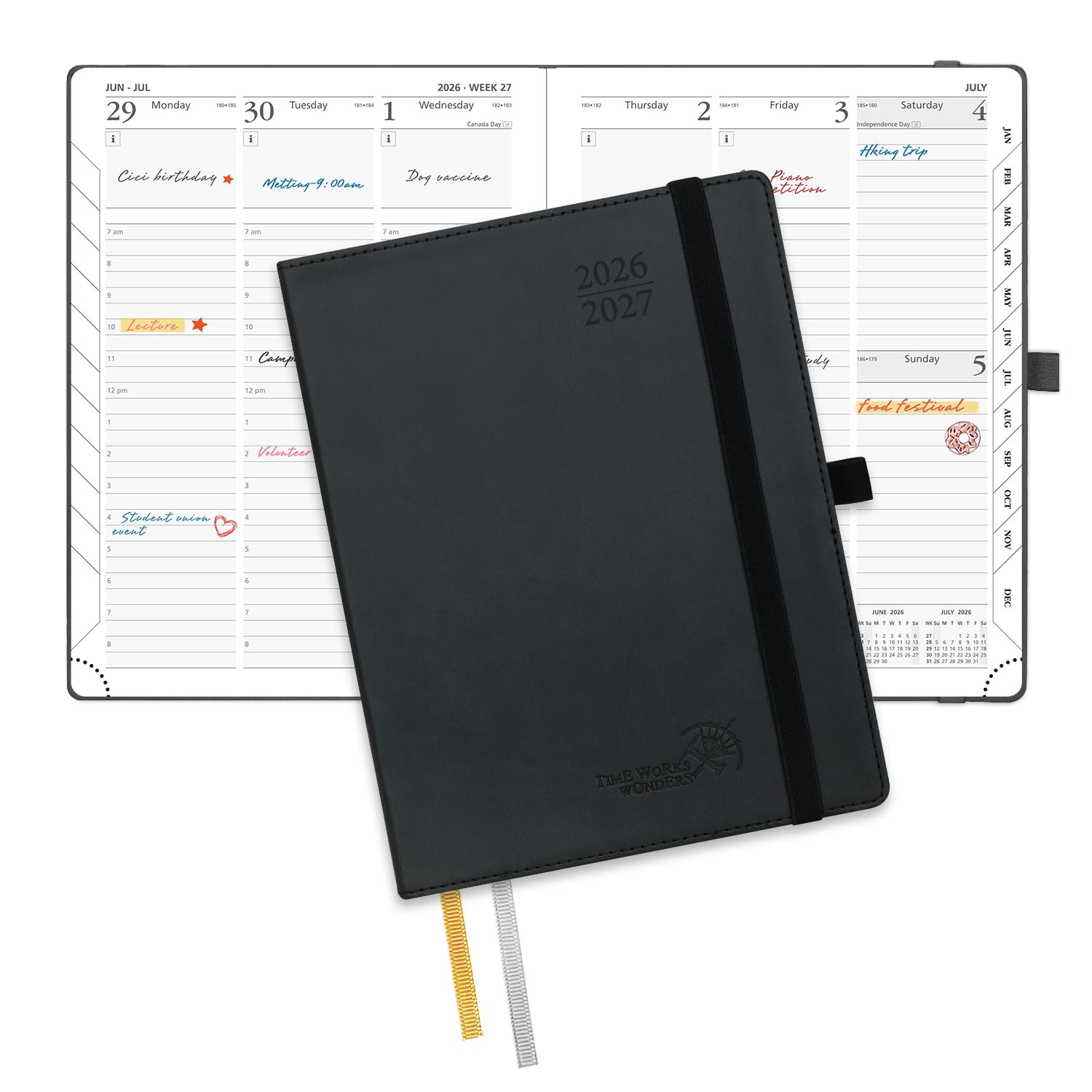 POPRUN Planner 2026-2027, 6.5'' x 8.5'', Academic Year Agenda | (Jul 26-Jun 27) 
