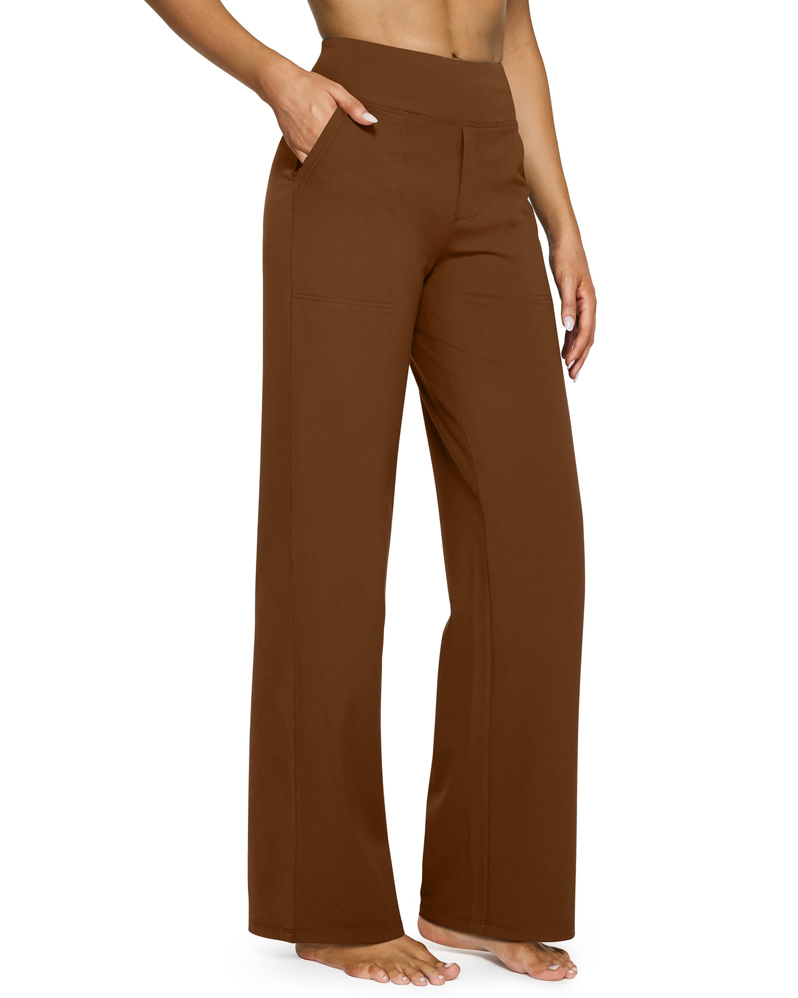 G4Free Women's Wide Leg Sports Trousers with Pockets Casual Bootcut Wide Yoga Pa