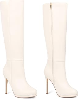 MERUMOTE Women's Platform Stiletto Boot Knee High Boots