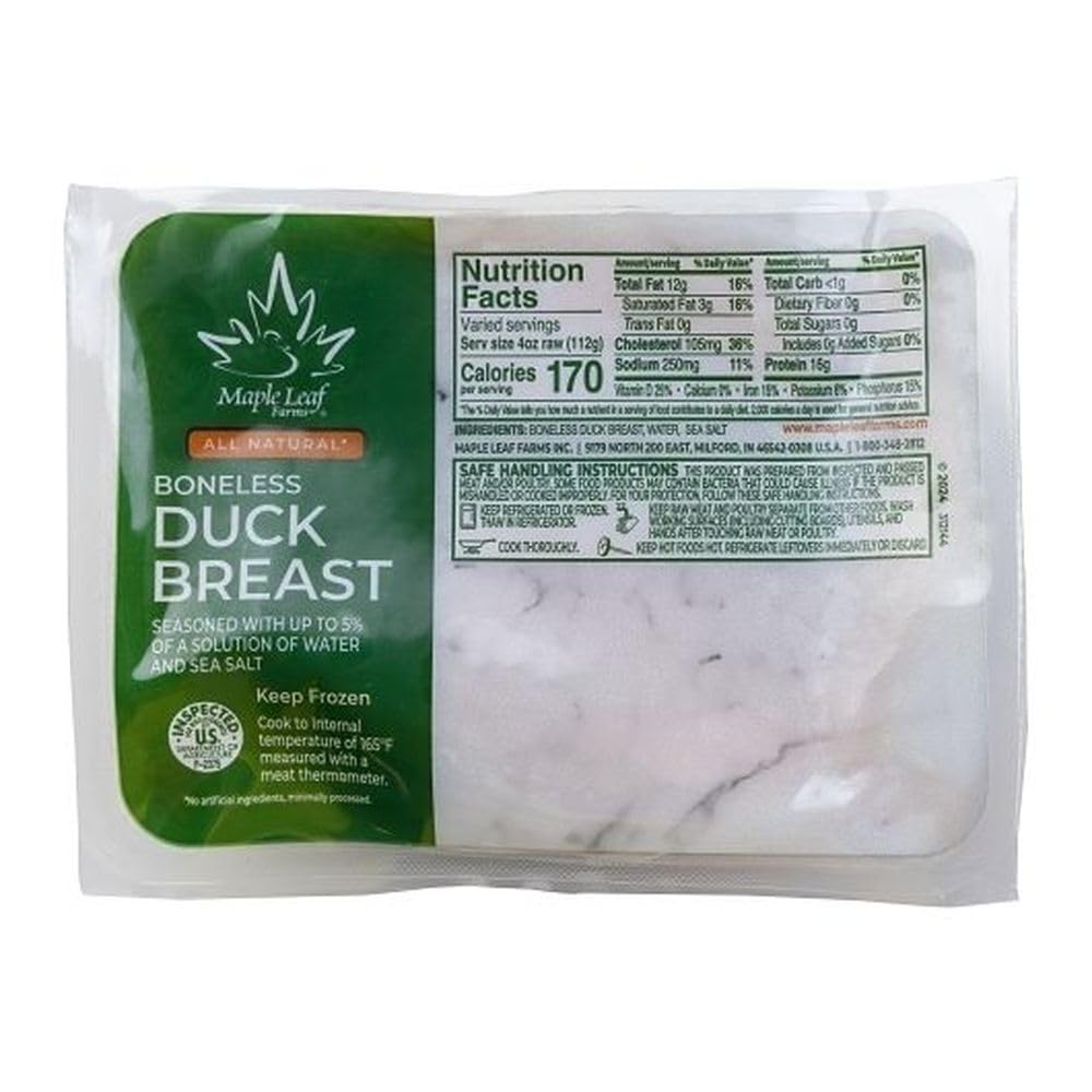 Maple Leaf All Natural Large Boneless Duck Breast, 9.5 to 12.5 Ounce - 16 per ca