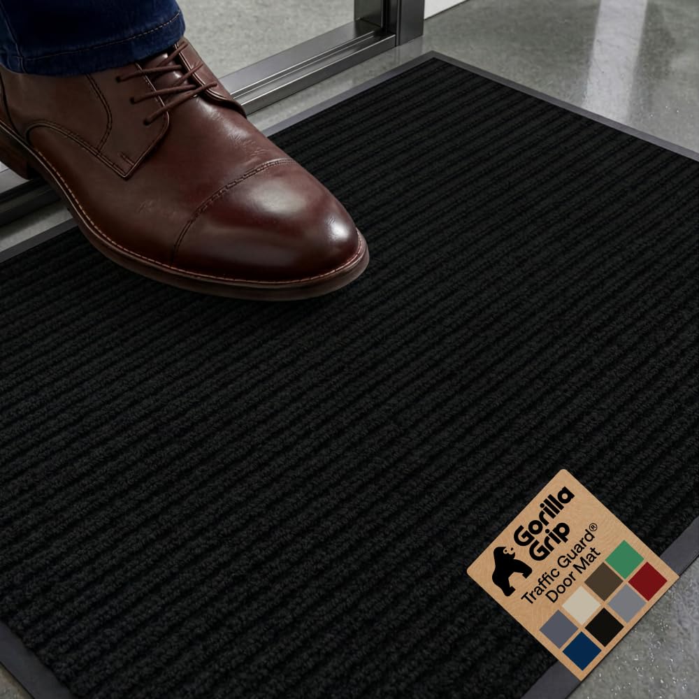GORILLA GRIP Traffic Guard Door Mat, Indoor Outdoor Heavy Duty Doormat Rugs | Fr