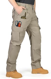 IGOLUMON Mens Work Trousers Mens Cargo Trousers Stretch Fit Multi-Pockets