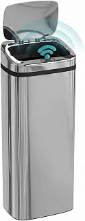 HOMCOM 50L Sensor Bin Stainless Steel Slim Tall Automatic Bin Silver