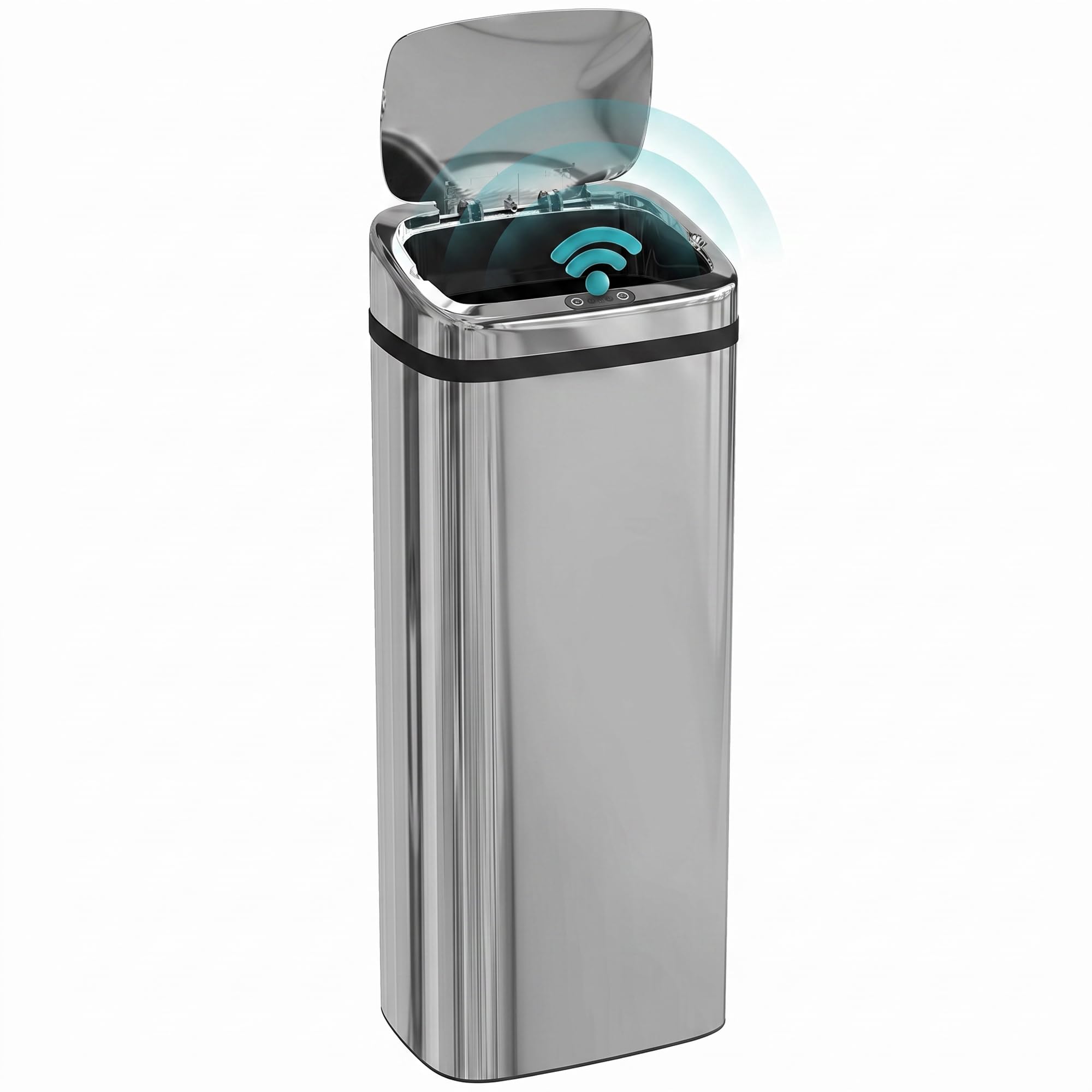 HOMCOM 50L Sensor Bin Stainless Steel Slim Tall Automatic Bin Silver