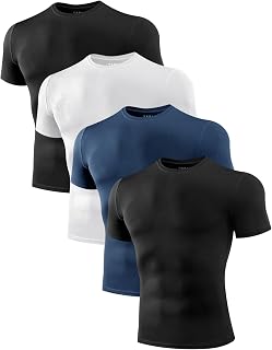 Niksa 1 Pack or 3 Packs Men's Compression T Shirts Short Sleeve Mesh Design Quick Dry Base Layer for Gym Sports Fitness Workout Cycling Workout