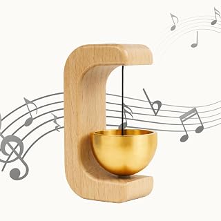 Magnetic Wooden Door Bell C Shape Door Bell Decor Wooden Wind Bell Door Bell Installation for Gates Kitchen Shop Office Sound Ding