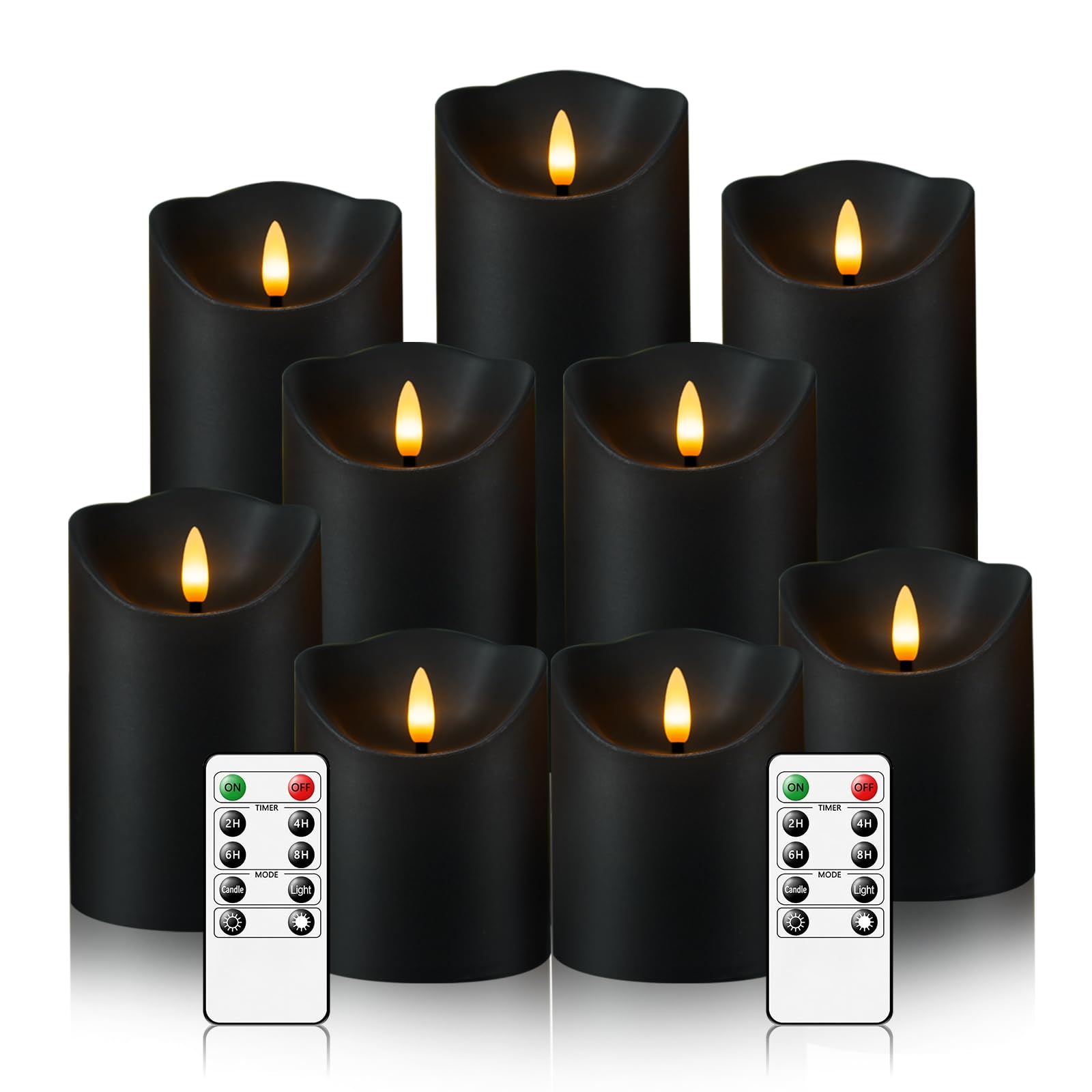 Nimiko Flameless Candles with Remote, Battery Operated Flickering Flameless Cand