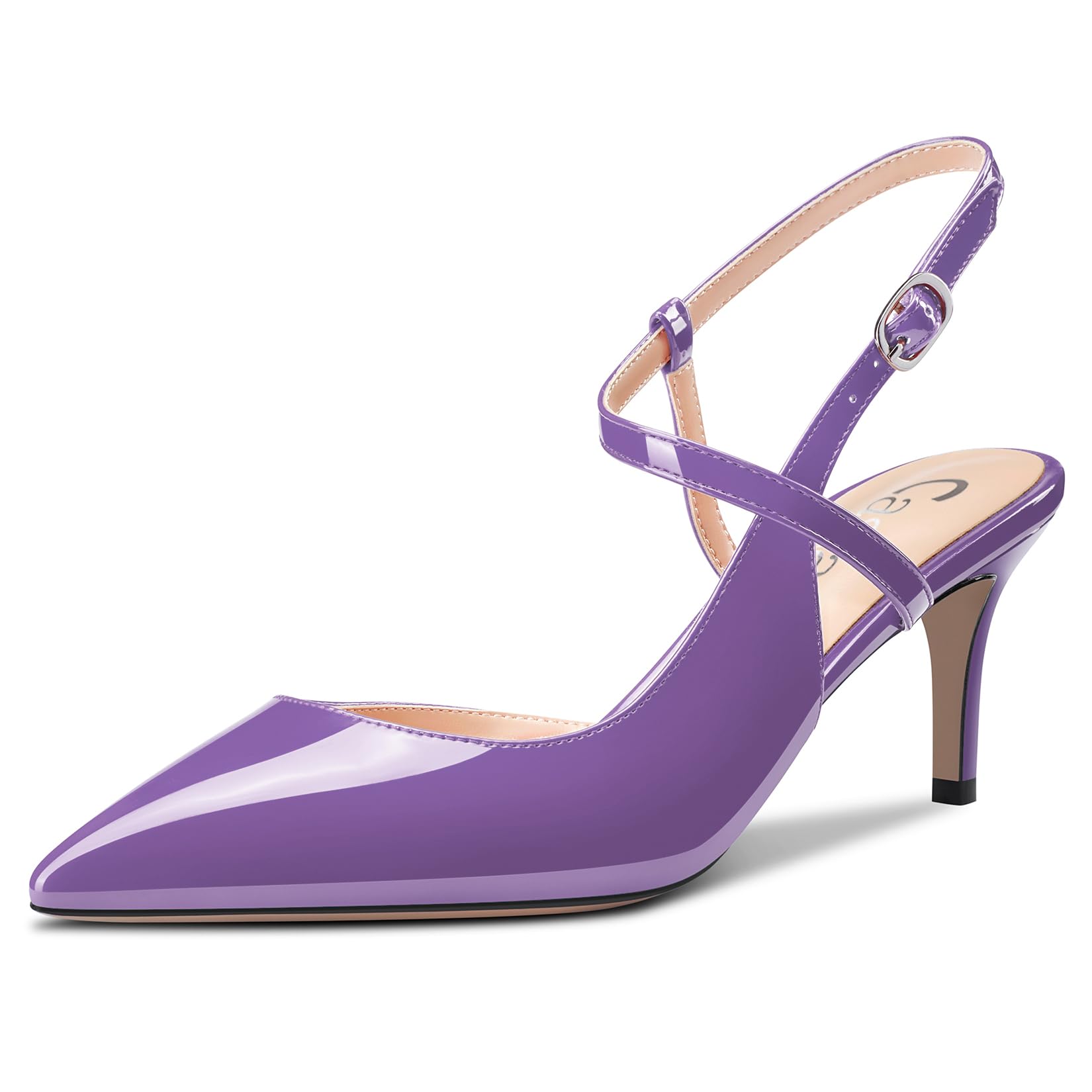 Castamere Women's Lace Toe Cap Medium Kitten Heel Ankle Strap Pumps Slingback Dr