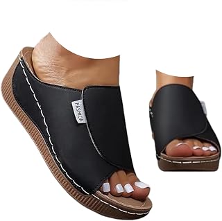 Sandals Women's Ergonomic Non-Slip Orthopaedic Shoes Sandals for Platform Comfortable Wedge Sandals Summer Lightweight Comfortable Slippers Mules Open Summer Shoes Slippers