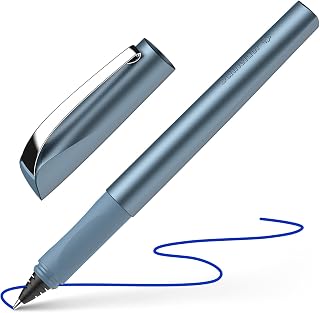 Schneider 186223 Ceod Shiny Rollerball Pen (Right and Left-Handed Users, Line Width M, incl. Ink Cartridge Royal Blue) Medium Blue