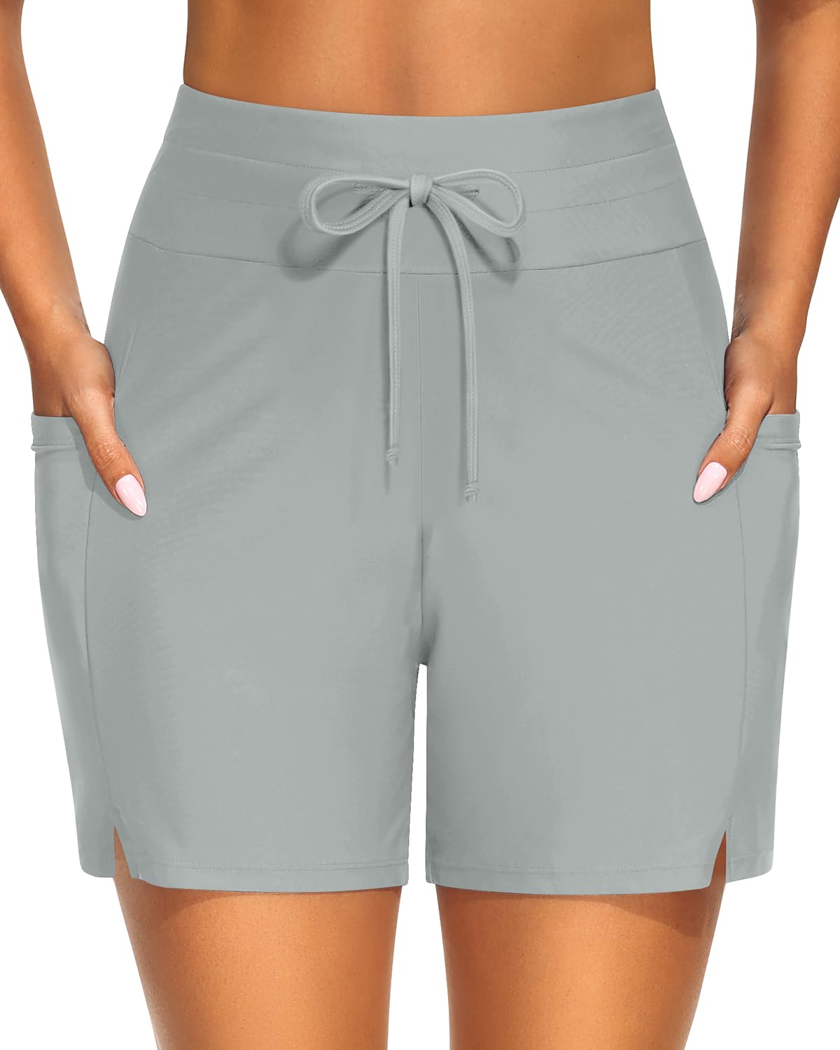 Yonique Women's Womens V Cross Swim Shorts Tummy Control Bottoms (Available in P