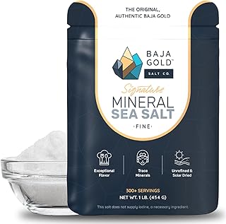 Baja Gold Signature Mineral Sea Salt, Gary Brecka Choice, Fine 1 lb Bag | Fine Unrefined Sea Salt, Sea of Cortez, Trace Minerals, Lower Sodium, Cooking and Baking Salt, 300+ Srv