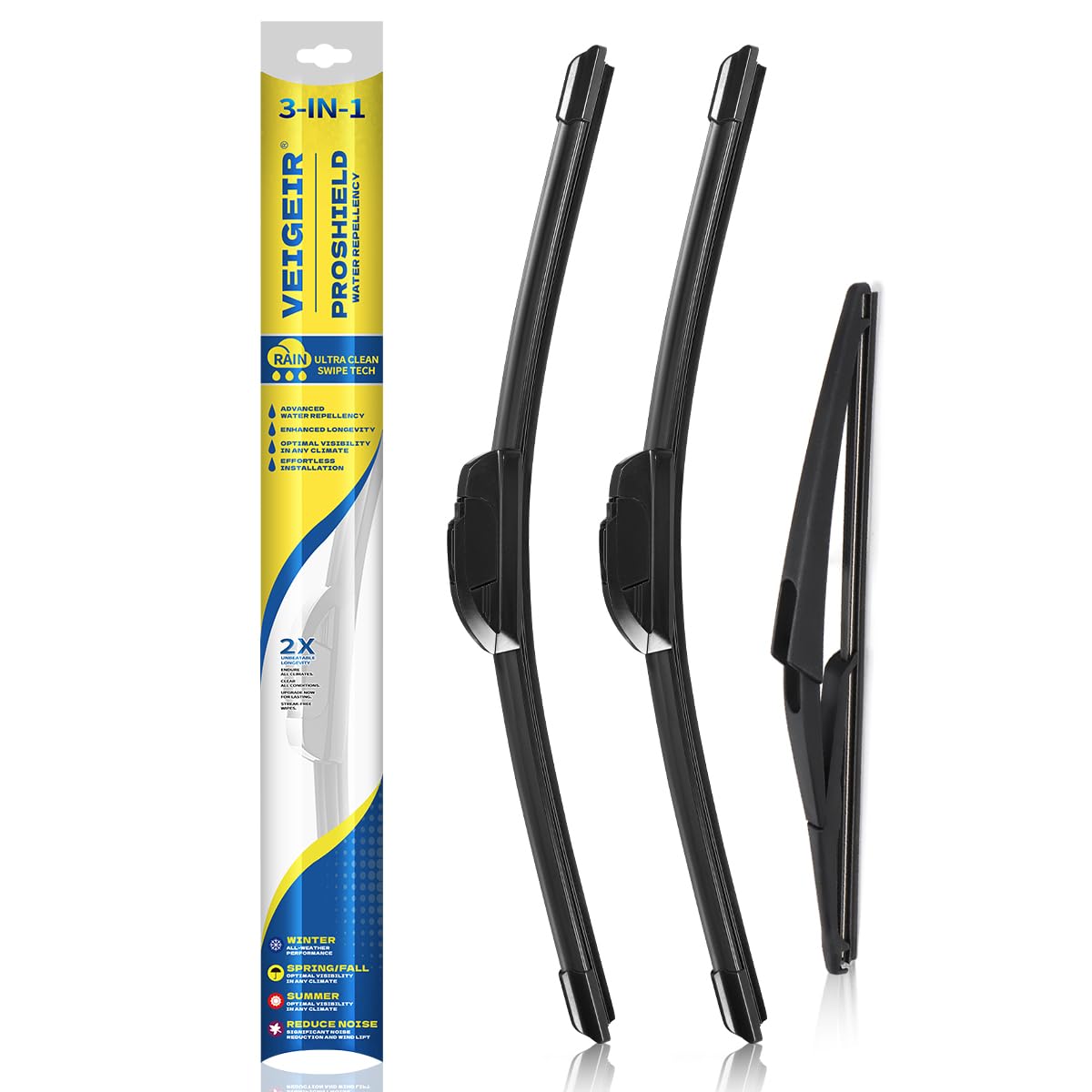 3 Pack Windshield Wiper Blades Compatible with Nissan Rogue 2014-2023 Pathfind 2