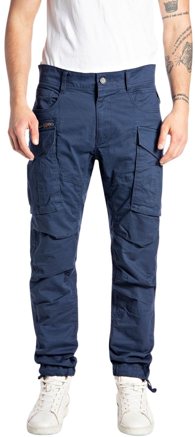 Replay Joe Men's Regular Fit Cargo Trousers Made of Comfort Cotton
